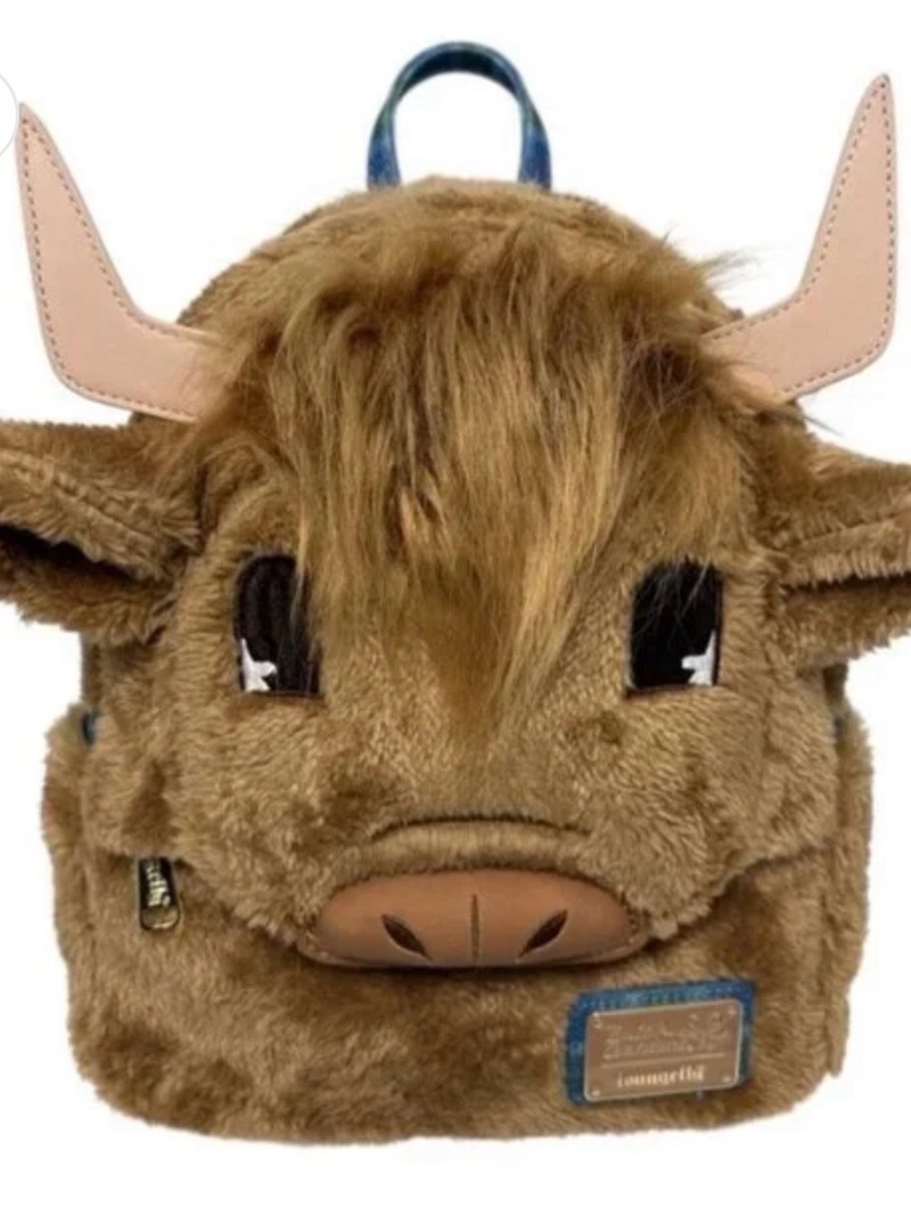 Lounge fly hard tag Plush Highland Cow Backpack. Bush-gardens NWT limited